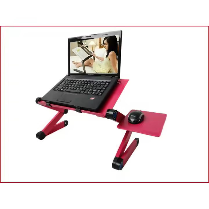 Mesa de ordenador portátil ventilada ajustable Mesa de ordenador Bandeja de Cama portátil Soporte de Libro Diseño multifuncional y ergonómico Mesa de Doble Capa con refrigeración - 1