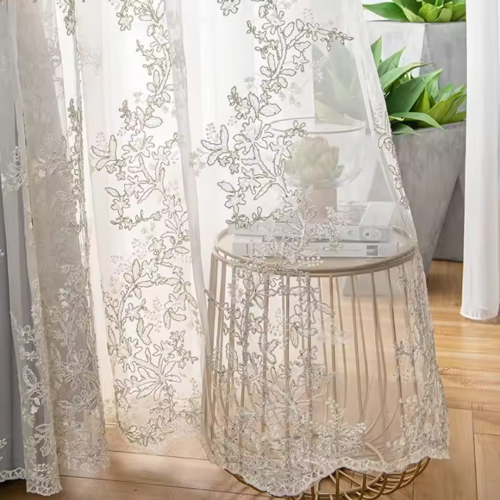 Cortinas De Tela De Lana Tejida En Juego De Hojas De Plátano Estilo Nórdico Lujo Para Sala De Estar Comedor Dormitorio - 1