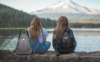 Mochila Bolso Bandolera Negro para Mujeres y Chicas de Nylon Viaje Casual Escolares Moda - details 0