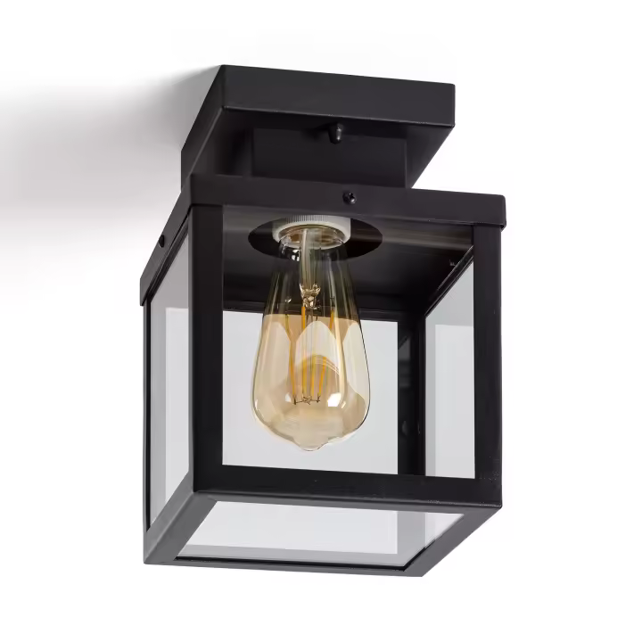 Ledkia Aplique de Techo Exterior Acero Inoxidable Theia  Negro - 1