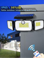 Luz Solar Exterior Ajustable Con 3 Cabezas Y 3 Modos Sensor De Movimiento Inalámbrico Impermeable 167 LEDs Luz De Punto Y Ancho - details 0
