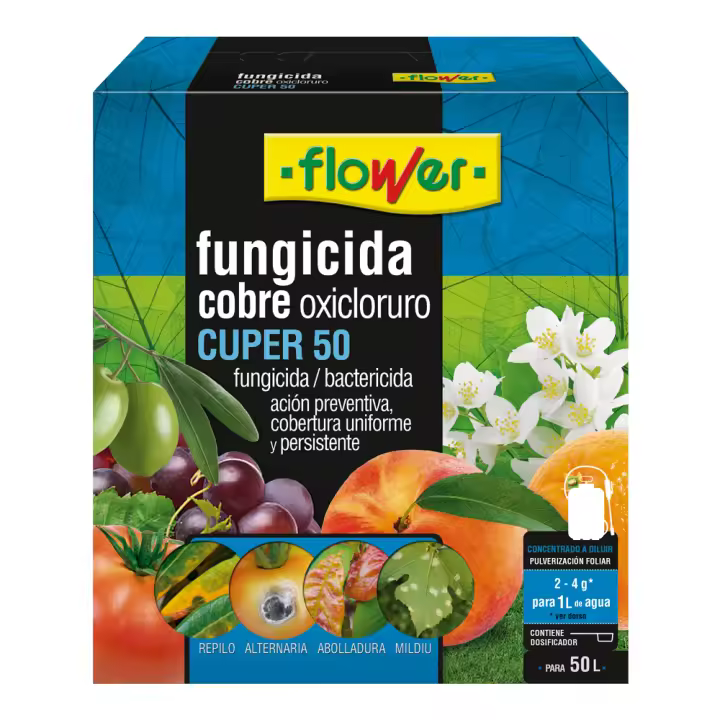 FLOWER FUNGICIDA COBRE OXICLORURO PREVENCIÓN+CURACIÓN 2X50 GR - 1