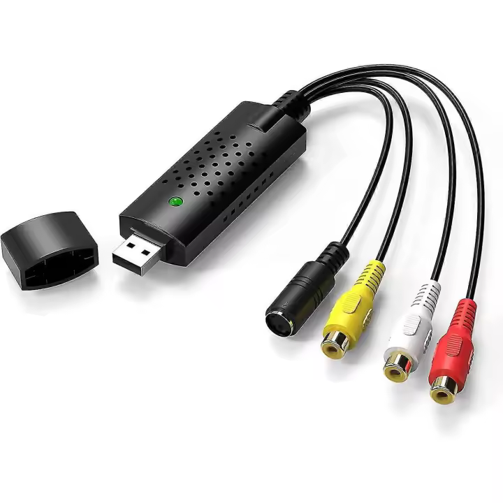 Tarjeta de captura de vídeo USB, convierte VHS Hi8 a DVD digital para PC con Windows, adaptador convertidor de digitalización de audio y vídeo - 1