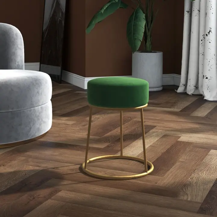 vidaXL Hocker redondo verde terciopelo - 1