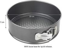 Non-stick Spring form Cake Tin, Round cake pan with loose base for easy release, fridge and freezer safe. Grey, 19cm, 7.5 inch - details 0