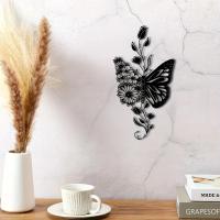 Arte De Mariposa De Hierro Para Pared Grande Decoración Exterior Para Porche Decoración Colgante Para Sala De Estar Y Hogar Moderna - details 2