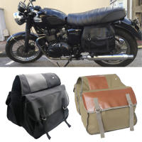 Bolsa De Selleccion Para Motocicleta De Gran Capacidad Impermeable De Lona Con Cuero Herramientas Laterales Para Viaje Y Montar Bicicleta - details 15