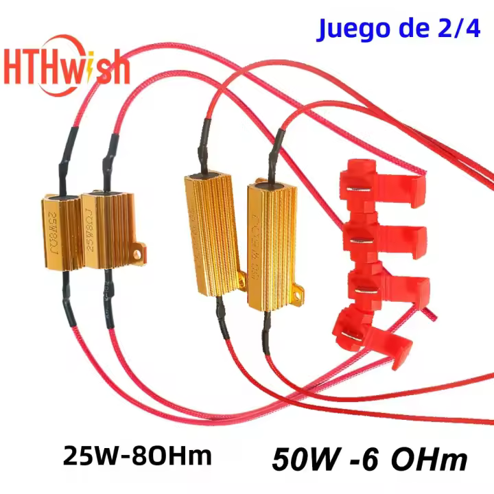 Set De 2/4 Decodificadores LED Para Coche 25W 50W Resistencias De Carga 8ohm 6ohm Para Luces De Señal Y Placa De Licencia - 1
