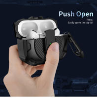Funda De Carbono Para Airpods 4/3/2 Y pro Con Hebilla De Escalada Cierre Seguro Carcasa Rígida Para Auriculares Material TPU+PC - details 4