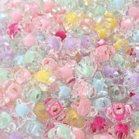 30/100/200Pcs Cuentas De Acrílico Para Joyería Espaciadoras Estrella Flor Para Hacer Pulseras Collares Suministros DIY Para Niñas - details 4