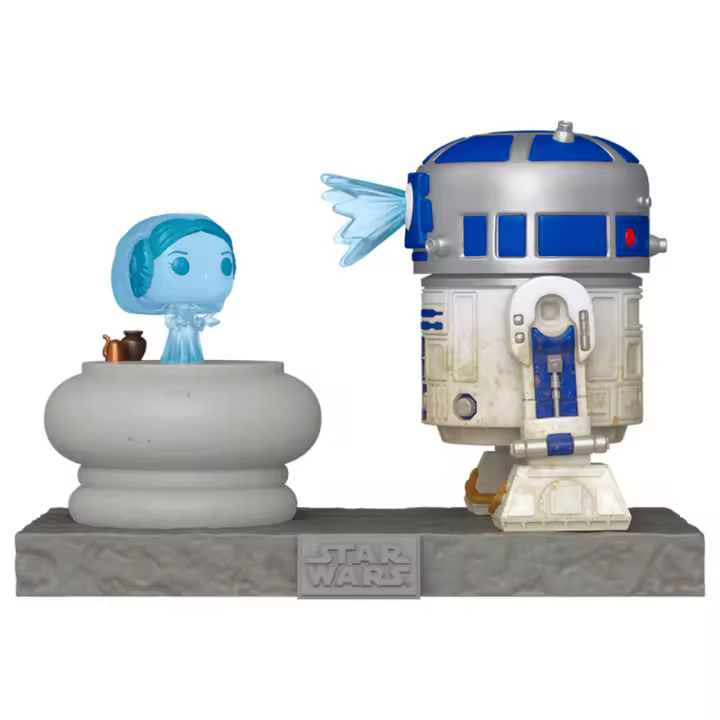 Figura Pop Deluxe Star Wars R2-D2 And Princess Leia Hologram-Figura de Vinilo Coleccionable - Idea de Regalo- Mercancia Oficial - Juguetes para Niños y Adultos - Movies Fans - Muñeco para Coleccionistas y Exposición - 1