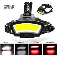 Linterna Frontal LED COB Potente Con 4 Modos De Luz Ángulo Amplio Recargable USB Uso De Batería 18650 Para Camping Y Pesca Al Aire Libre - details 2