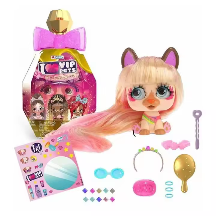Cimco Mascotas VIP Pets Celebripets Sorpresa de IMC - Muñeca Sorpresa con Peinado Glamuroso y Personaje Exclusivo - 1