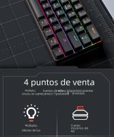 Teclado Mecánico Mini MUCAI MKA610 RGB USB Switch Rojo 61 Teclas Cableado Para Computadora Portátil Teclado Puro Negro - details 1