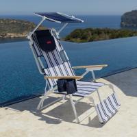 Flamingueo Tumbona Plegable Agujero Acolchado Cabeza y Brazos Reclinable 5 Posiciones Parasol Ajustable UPF 50+ Asas Mochila Fácil Transporte Reposapiés y Reposabrazos 50 x 69 x 105 cm - details 1