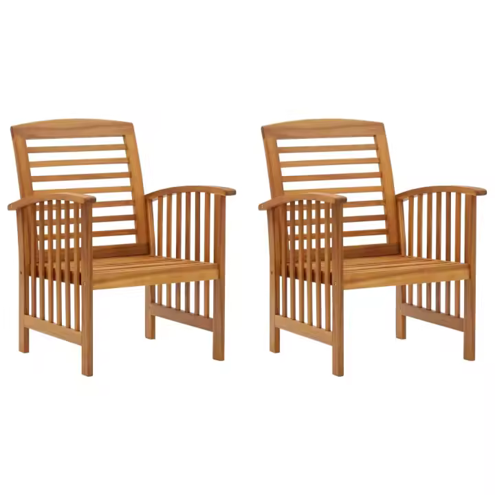 vidaXL 2xSillas de jardín madera maciza de acacia - 1