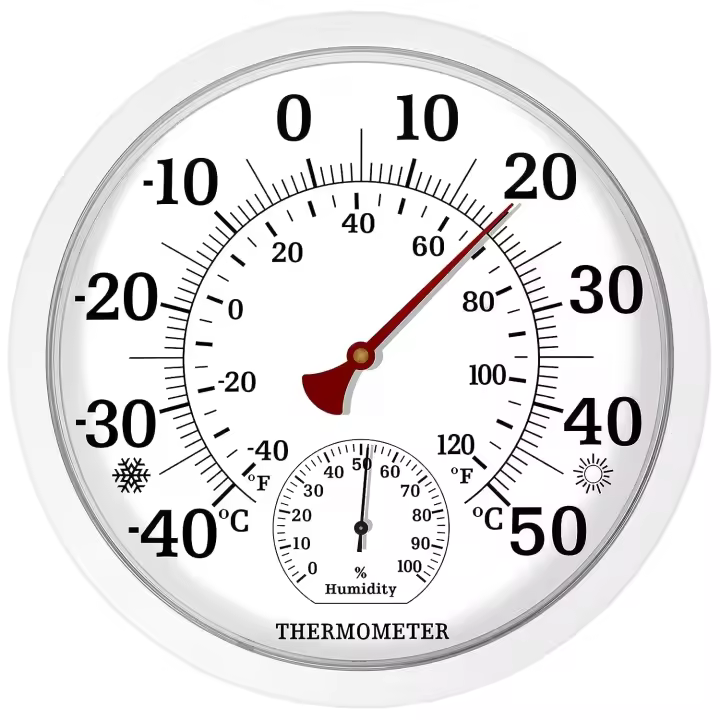 Termómetro Y Higrómetro Inalámbrico 25CM Para Jardín Y Interior Estación Meteorológica Exterior Medidor De Temperatura Y Humedad Con Pantalla Analógica - 1