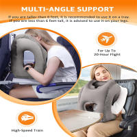 Almohada Inflable De Viaje Con Nuevo Patrón Soporte De Cuello Y Barba Portátil Para Avión Coche Autobús Tren Descanso En La Oficina Nap - details 4