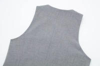 Traza Elegante Conjunto De Pantalones Solids Para Mujer Verano 2024 Sin Mangas Cuello En V Botones Vestido Top + Shorts De Cintura Alta Vintage - details 7