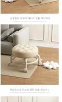 Taburete De Pulley Durable Para El Hogar Con Almohadilla De Esponja Y Sillín Circular Portátil De Cuero Resistente Y Impermeable Muebles Espaciales Para El Salón - details 11