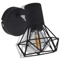 vidaXL Apliques bombilla filamento LED estilo industrial 2 uds negro - details 5