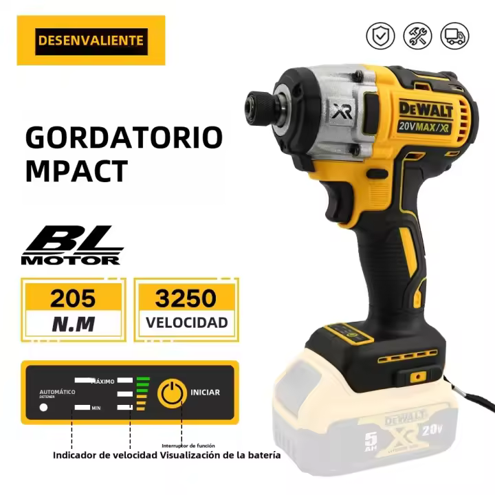 Taladro Eléctrico Dewalt DCD887 Sin Cable De 20V Con Motor Brushless Para Batería Potencia Máxima 205N.M Herramienta Para DIY En El Hogar - 1