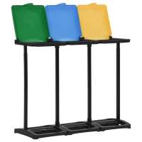 vidaXL Soportes para bolsas de basura con tapa PP multicolor 240-330 L - details 1