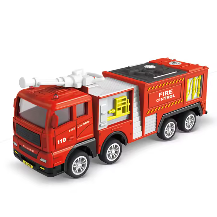 Camión De Bomberos De Aleación 1:32 Vehículo De Rescate De Juguete Para Niños Modelo De Ingeniería Con Escalera De Incendio Regalo De Cumpleaños - 1