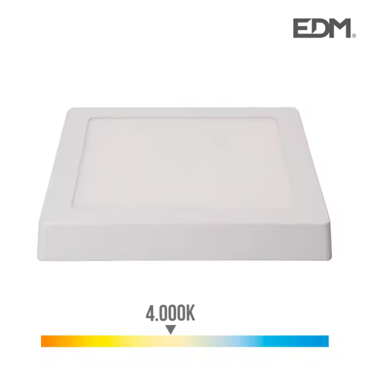 EDM 31591 DOWLIGHT Superficie Cuadrado LED 20W 4000K LUZ Dia, Blanco, Normal - 1