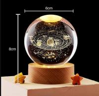 Lámpara De Noche LED En Forma De Galaxia Cristal Bola 3D Luces De La Luna Y Planetas Para Decoración De Habitación Regalo De Navidad - details 4