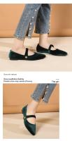 Zapatos Planos Retro Para Mujer De Cuero Suave Francés Estilo Small Fragrant Punta De Dedo Zapatos Planos Con Suela Suave Para Verano Casual - details 10