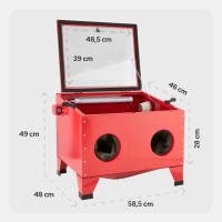 AREBOS Cabina de chorro de arena Unidad de arenado Sandstrahler 90 Liter - details 7