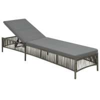 vidaXL Tumbona con cojín de ratán sintético Sillas de Exterior Ideal para jardín, playa, piscina, terraza Tumbona Piscina Tumbonas Playa Tumbonas Jardín Exterior - details 2