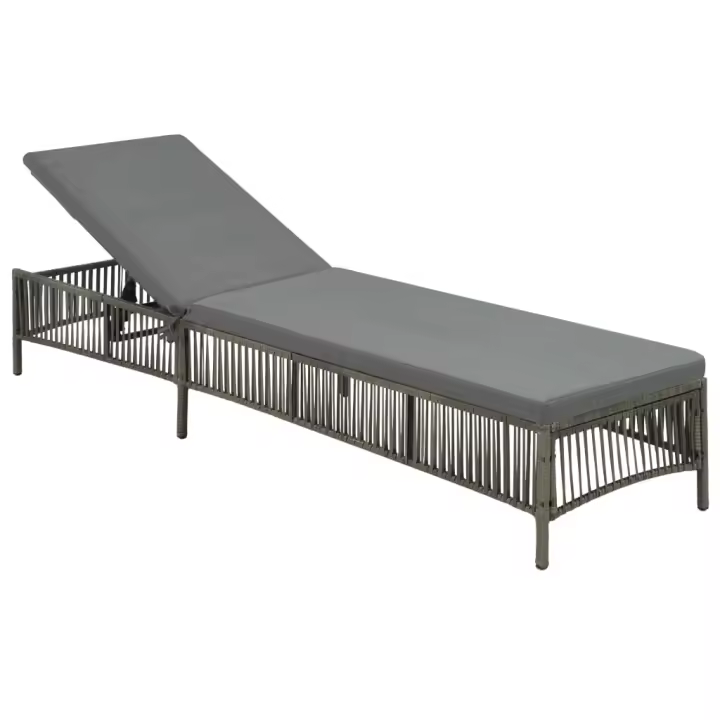 vidaXL Tumbona con cojín de ratán sintético Sillas de Exterior Ideal para jardín, playa, piscina, terraza Tumbona Piscina Tumbonas Playa Tumbonas Jardín Exterior - 1
