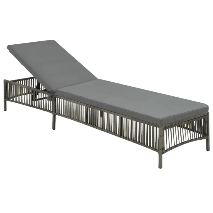 vidaXL Tumbona con cojín de ratán sintético Sillas de Exterior Ideal para jardín, playa, piscina, terraza Tumbona Piscina Tumbonas Playa Tumbonas Jardín Exterior - 1