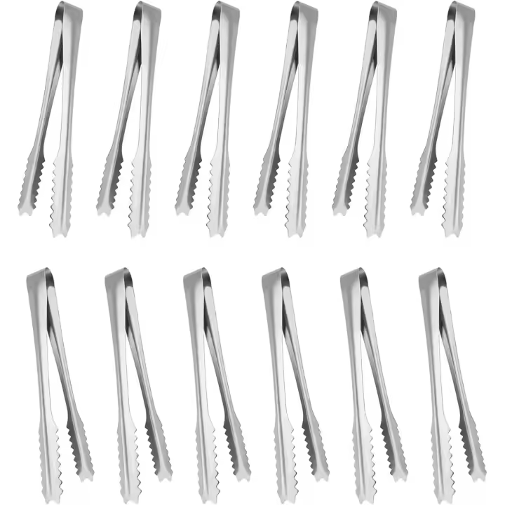 12 piezas pinzas de cocina en acero inox, pinzas para cubitos de hielo, pinzas para ensalada, pinzas para dulces, pinzas para hornear, Juego de pinzas para barbacoa, para Barbacoa y Cocina - 1