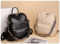 Mochila retro de gran capacidad y moda, bolso de hombro de cuero suave de doble propósito, mochila para mujer - details 7