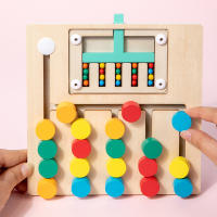 Juego Educativo De Montessori Tablero De Puzzle De Madera Colorido Juguete Sensorial De Alineación De Colores Para Niños Actividad De Preescolar Para Bebés - details 11