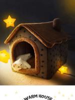 Cama Para Gato Suave Casa De Descanso Para Invierno Con Almohadilla Desmontable Tentado Cubierto Para Gatos Y Perros Recién Nacidos Suministros Para Mascotas - details 8