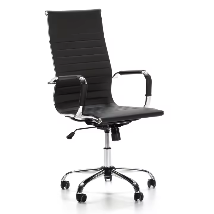 Sillón de Oficina VS Venta-Stock Londres Tapizado en Piel Sintética con Apoyabrazos y Ruedas Dobles de Seguridad - 1