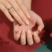 Juego De 24 Uñas Postizas De Acrílico Navidad Con Hojas Plateadas Falsas Uñas Cortas Francesas Adhesivas Removibles Para Fiesta - details 11