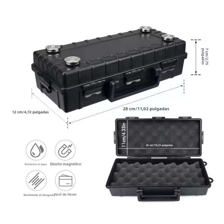 Caja De Almacenamiento Magnética Para Llaves Con Fuerte Imán Impermeable Y Antióxido Caja Oculta Para Llaves De Coche ABS - 1