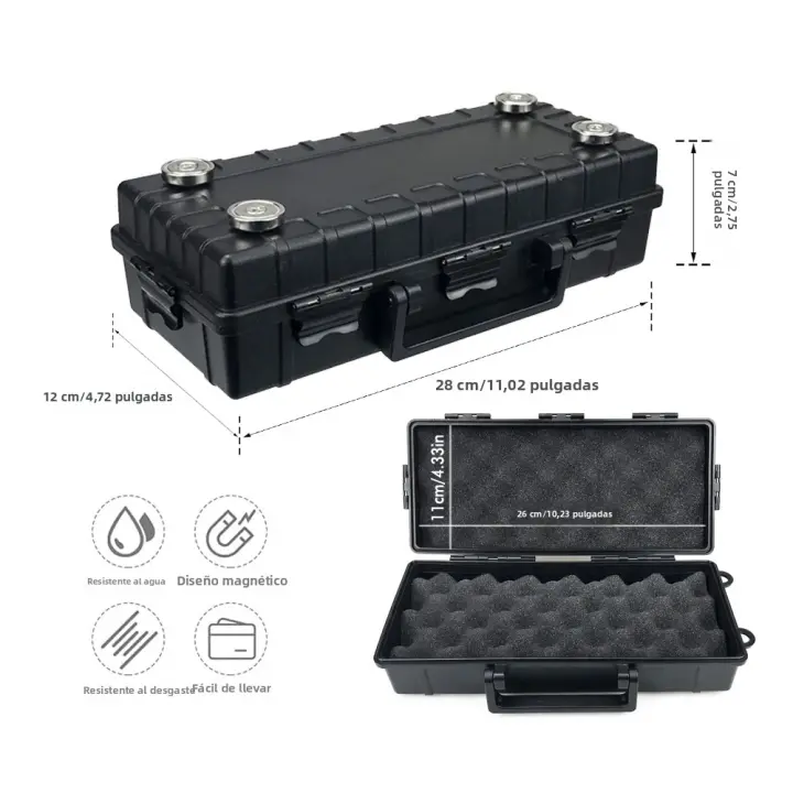 Caja De Almacenamiento Magnética Para Llaves Con Fuerte Imán Impermeable Y Antióxido Caja Oculta Para Llaves De Coche ABS - 1