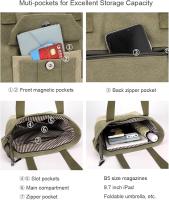 Bolso de mano de Lona para Mujer, Bolso Pequeño con Cremallera, Bolso Hobo para ir de Viajes, Trabajo (Green Militar) - details 0