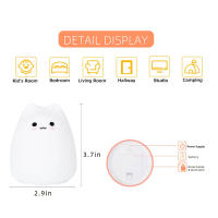 Lámpara Nocturna Infantil De Gato Kawaii Mini Toque De Color 7 Cambios Protección Ocular Para Dormitorio Regalo Para Niños - details 3