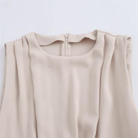 Vestido Elegante De Verano Para Mujer Con Cintura Acolchada Vestido Largo De Fiesta Sin Mangas Slim Fit Hollowed out O-Neck Polyester - details 5