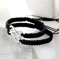 Pareja De Pulseras De Amor Infinito Hechas a Mano Para Hombres Y Mujeres Cadena De Cordón Tejida Con Encanto Joyería De Amistad - details 7