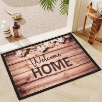 VIKAMA Alfombra De Piso 3D Con Patrón De Madera Y Flores Para Entrada Decorativa De 40x60CM Material Poliéster 100% Uso Doméstico Y Hotelero - details 1
