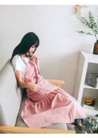 Delantal De Cocina De Algodón Y Lino Nórdico Mermaid Fairy Para Mujer Con Estampado De Flor Adecuado Para Peluquería Y Tienda De Ropa - details 3