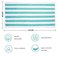 Aicasa - Toallas de Playa 100% Algodón Reprocesado - Resistentes y Suaves - Varias Opciones de Color - Ideal para Piscina y Playa - 100 Cm X 180 Cm - details 1